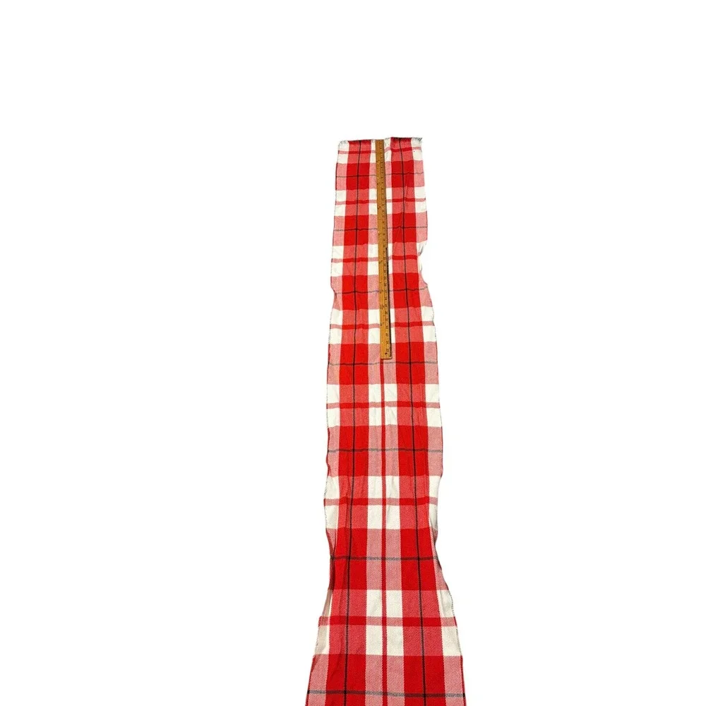 Budweiser Embroidered Logo Red,‎ White and Black Plaid Fringed Scarf. Unisex.